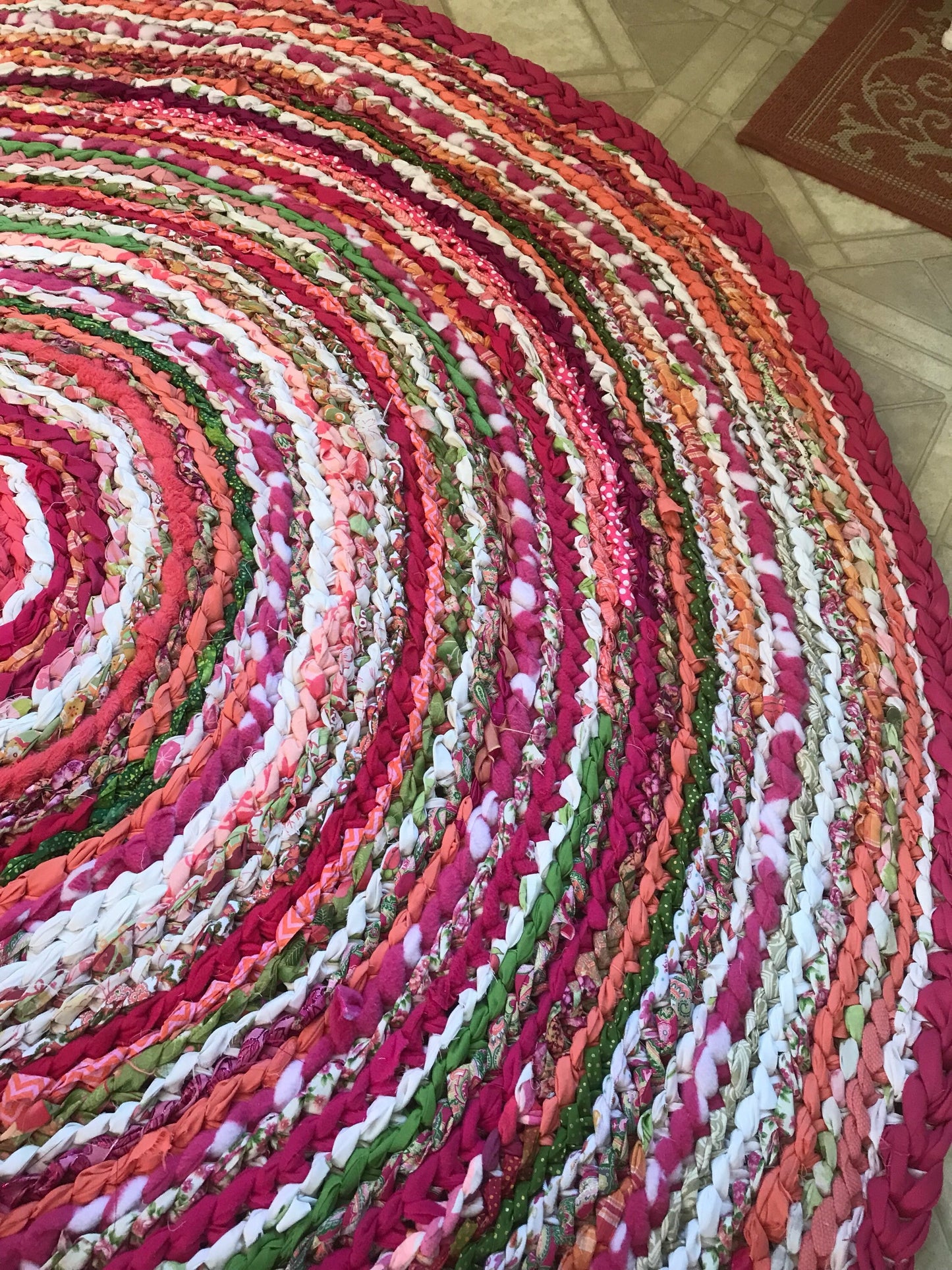 Juicy Watermelon colors Handmade Rag Rug