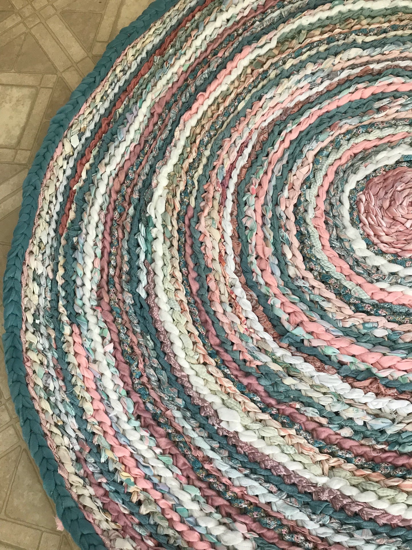 PRICE DROP Peachy Beachy Blush Rag Rug