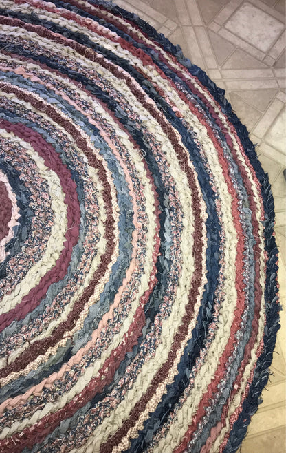 Denim Rose Handmade Rag Rug