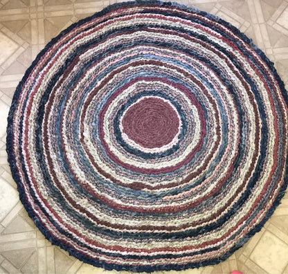 Denim Rose Handmade Rag Rug