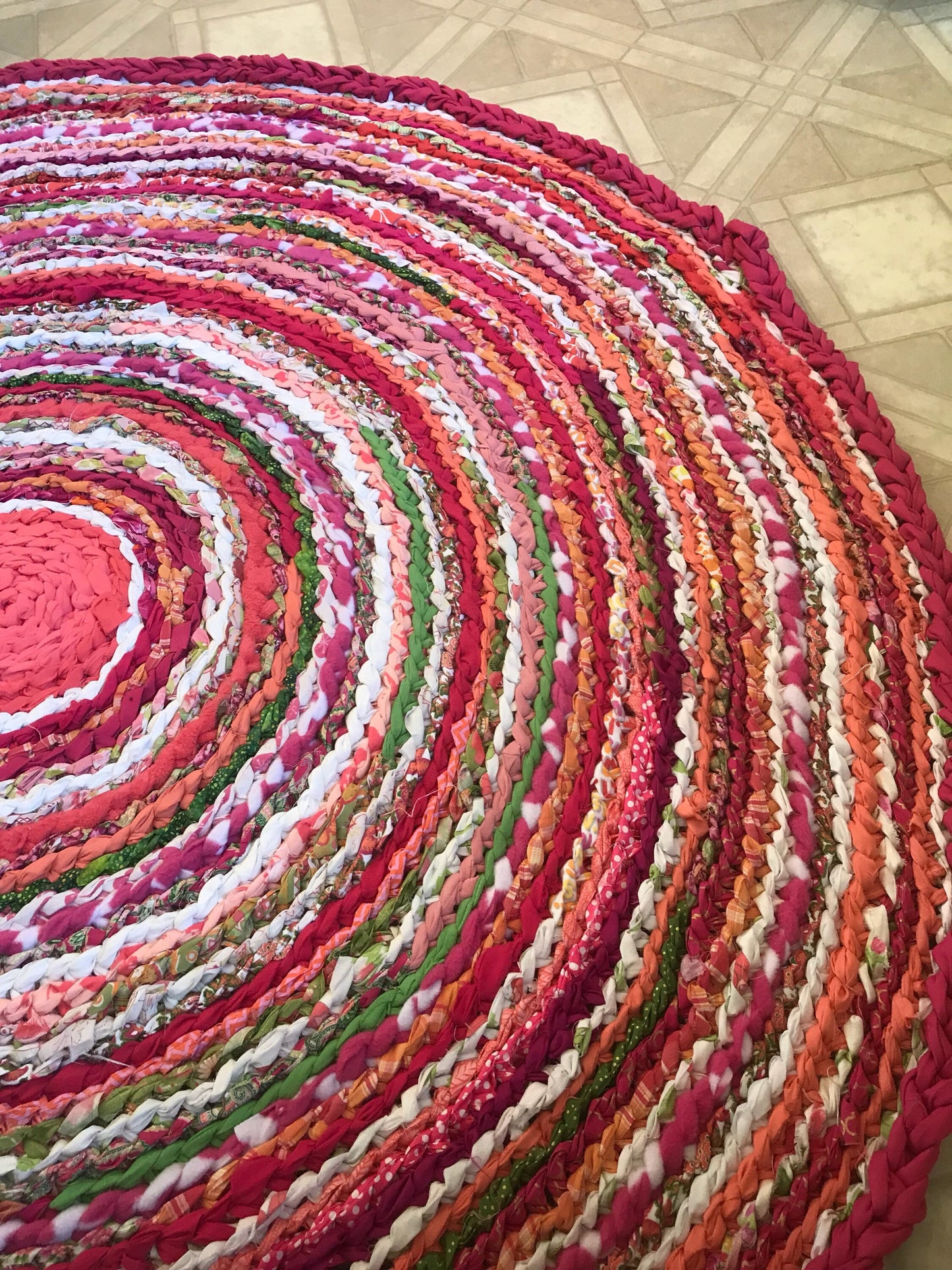 Juicy Watermelon colors Handmade Rag Rug