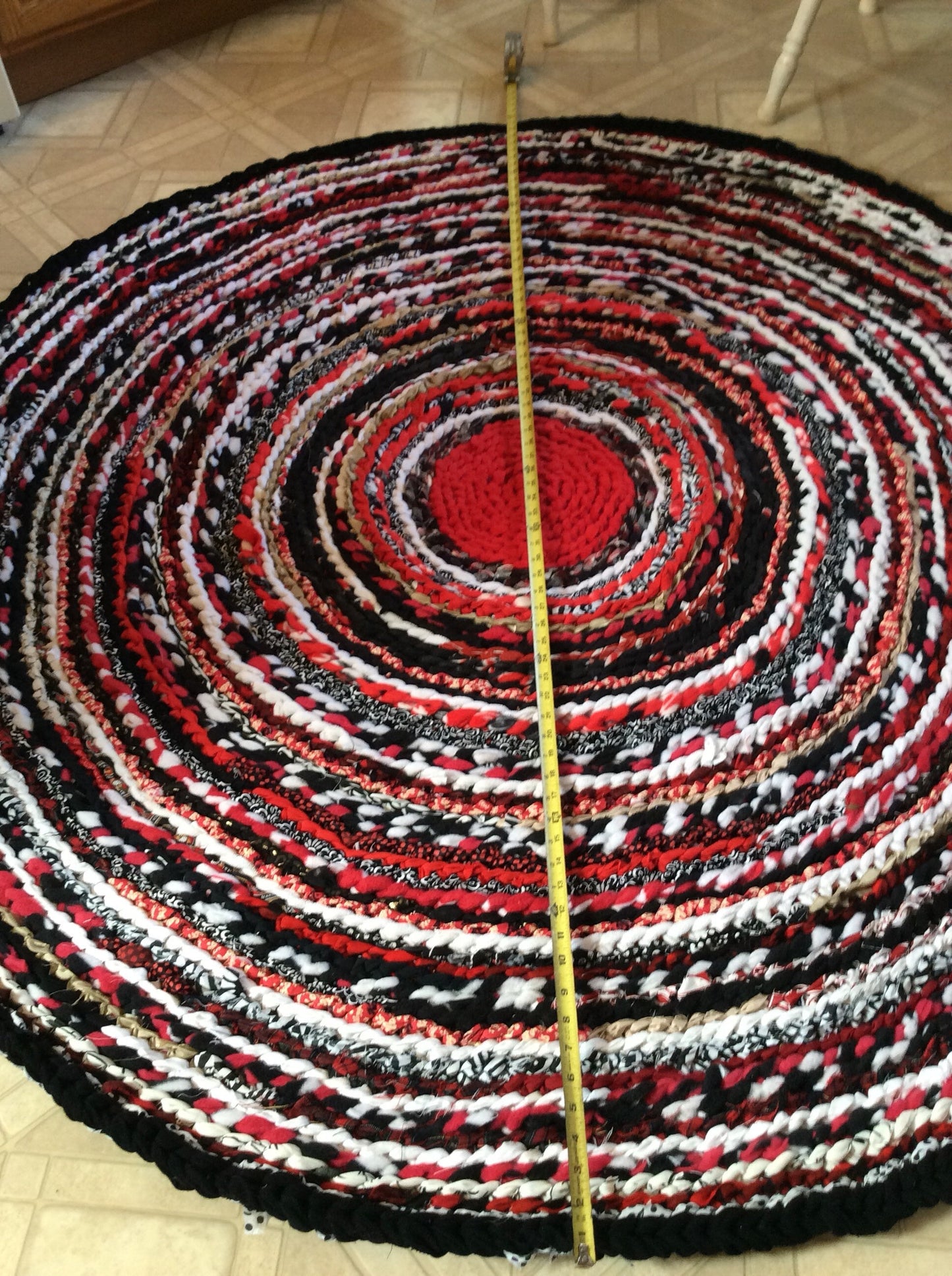 PRICE DROP 100% recycled materials Blackjack Inspired Handmade Rag Rug