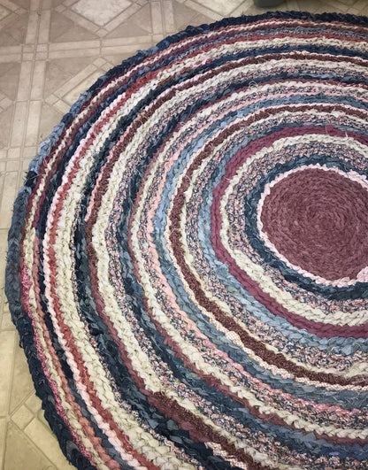 Denim Rose Handmade Rag Rug