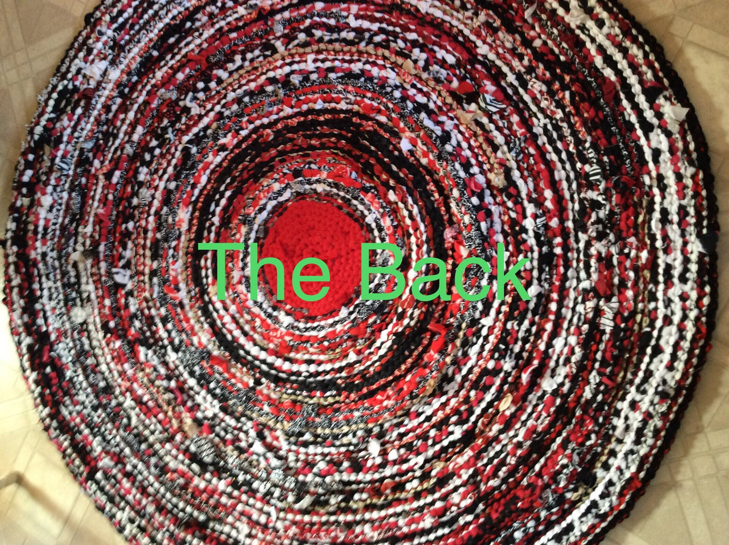 PRICE DROP 100% recycled materials Blackjack Inspired Handmade Rag Rug