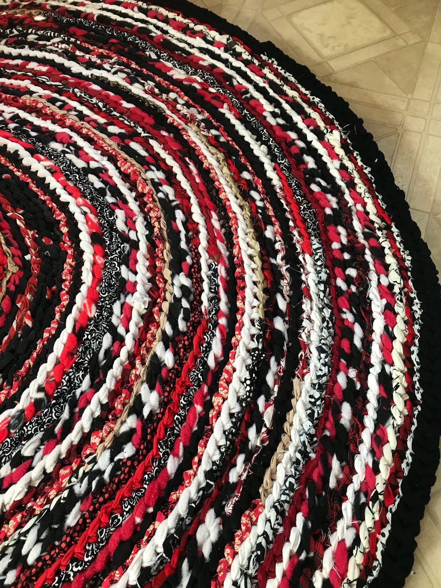 PRICE DROP 100% recycled materials Blackjack Inspired Handmade Rag Rug