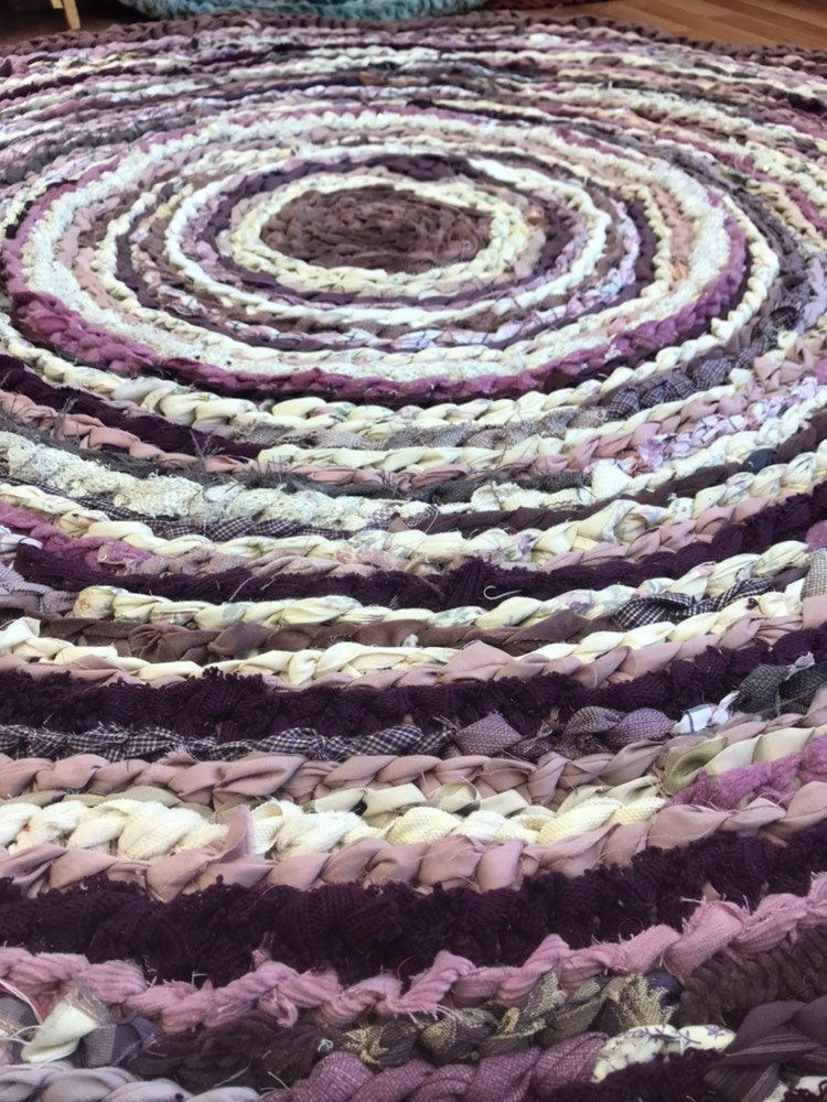 Plum Blush Colors Handmade Rag Rug