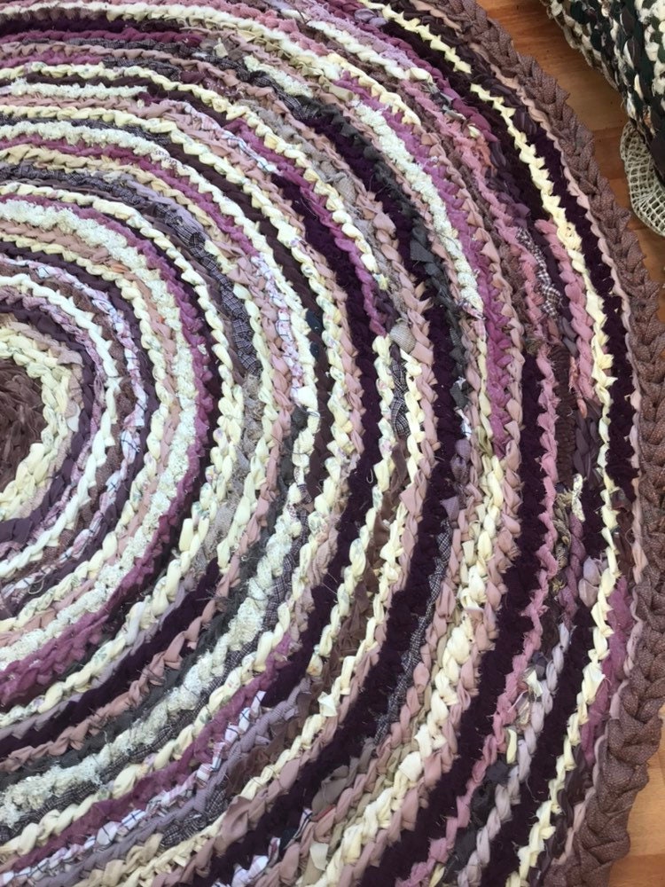 Plum Blush Colors Handmade Rag Rug