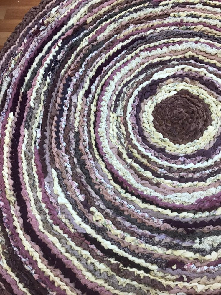 Plum Blush Colors Handmade Rag Rug