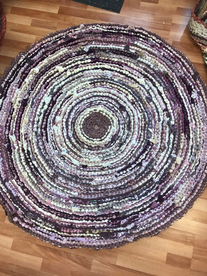 Plum Blush Colors Handmade Rag Rug