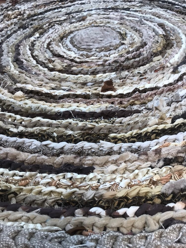 Stone Fireplace Inspired handmade rag rug