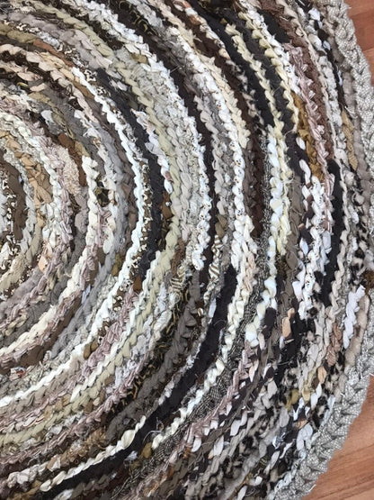 Stone Fireplace Inspired handmade rag rug