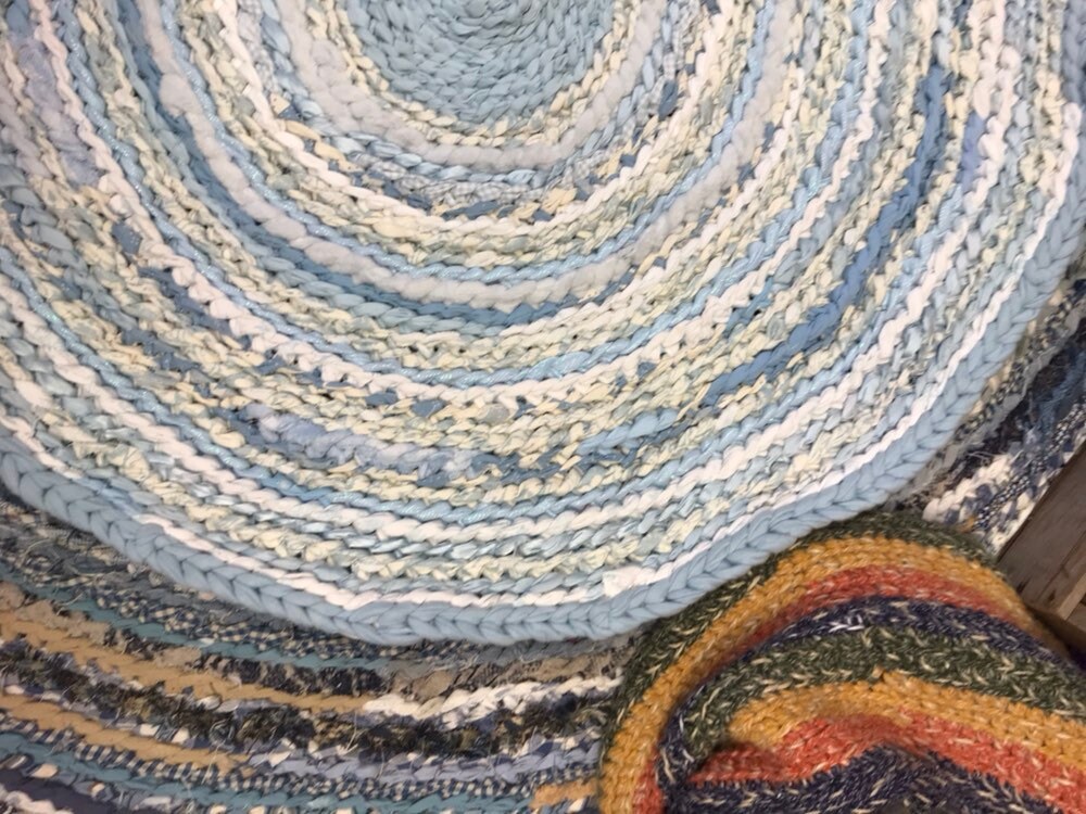 Pale Baby Blues Handmade Rag Rug