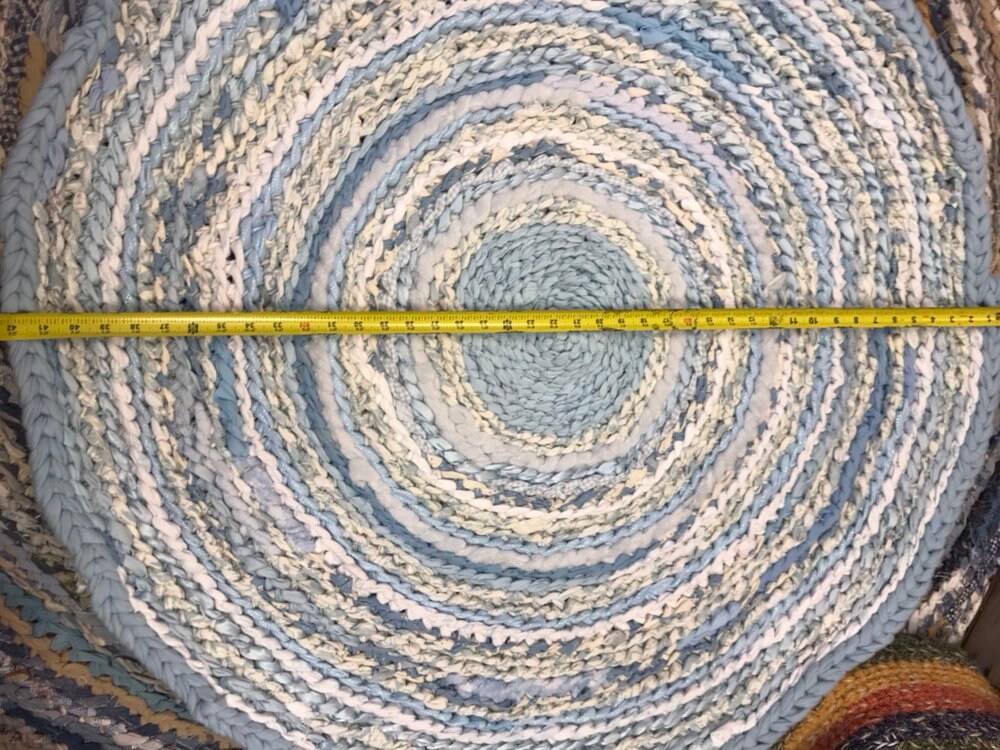 Pale Baby Blues Handmade Rag Rug