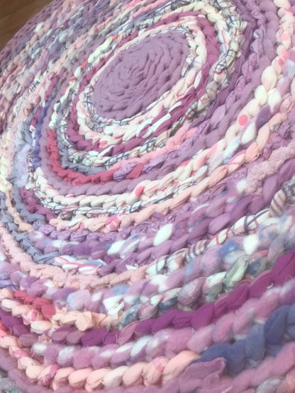 Baby Bubble Gum inspired rag rug