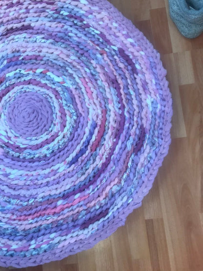 Baby Bubble Gum inspired rag rug