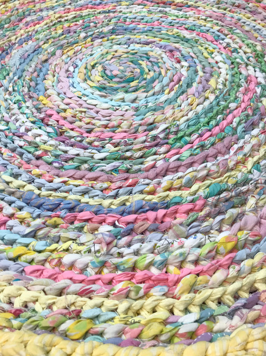 PEEPS pastel handmade rag rug