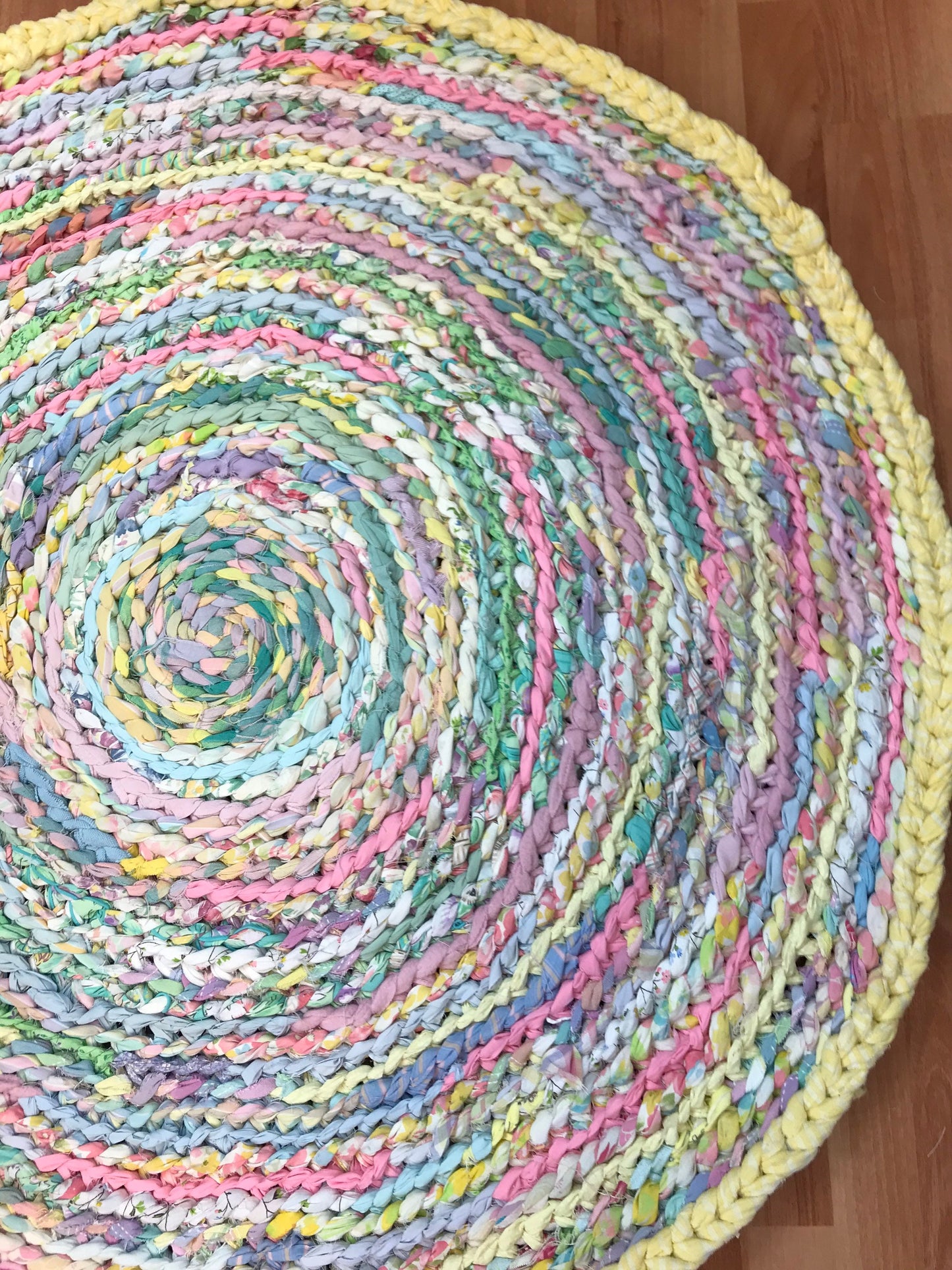 PEEPS pastel handmade rag rug