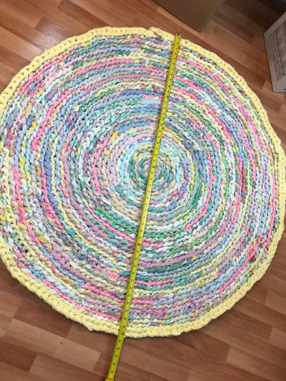 PEEPS pastel handmade rag rug