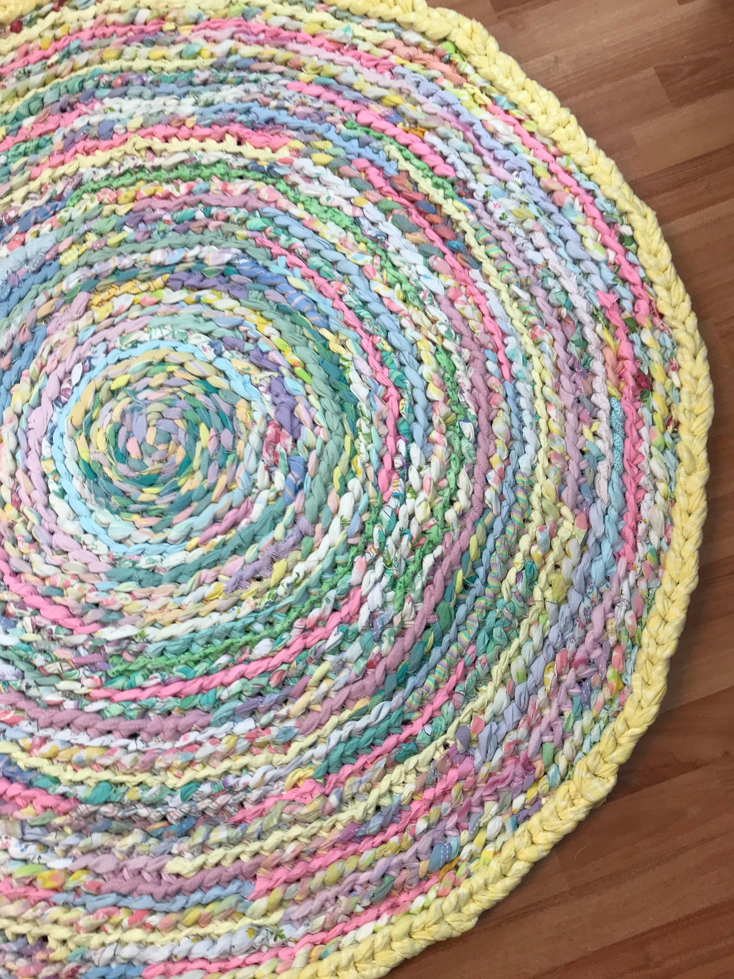 PEEPS pastel handmade rag rug