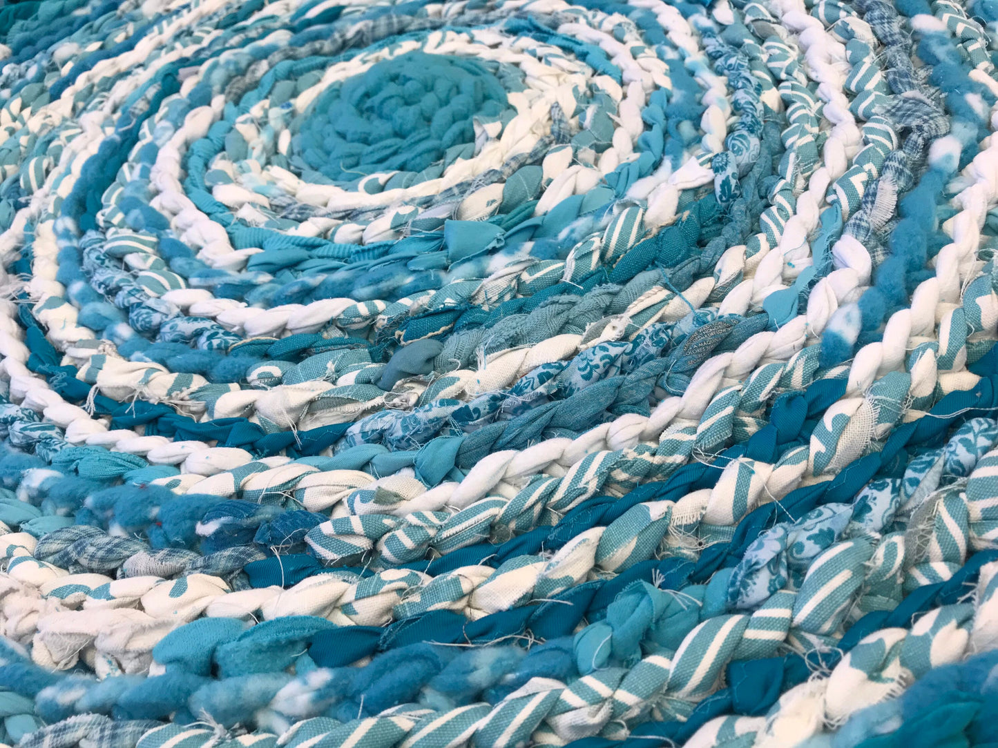 Tropical Turquoise Handmade Rag Rug