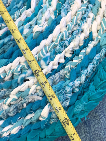 Tropical Turquoise Handmade Rag Rug