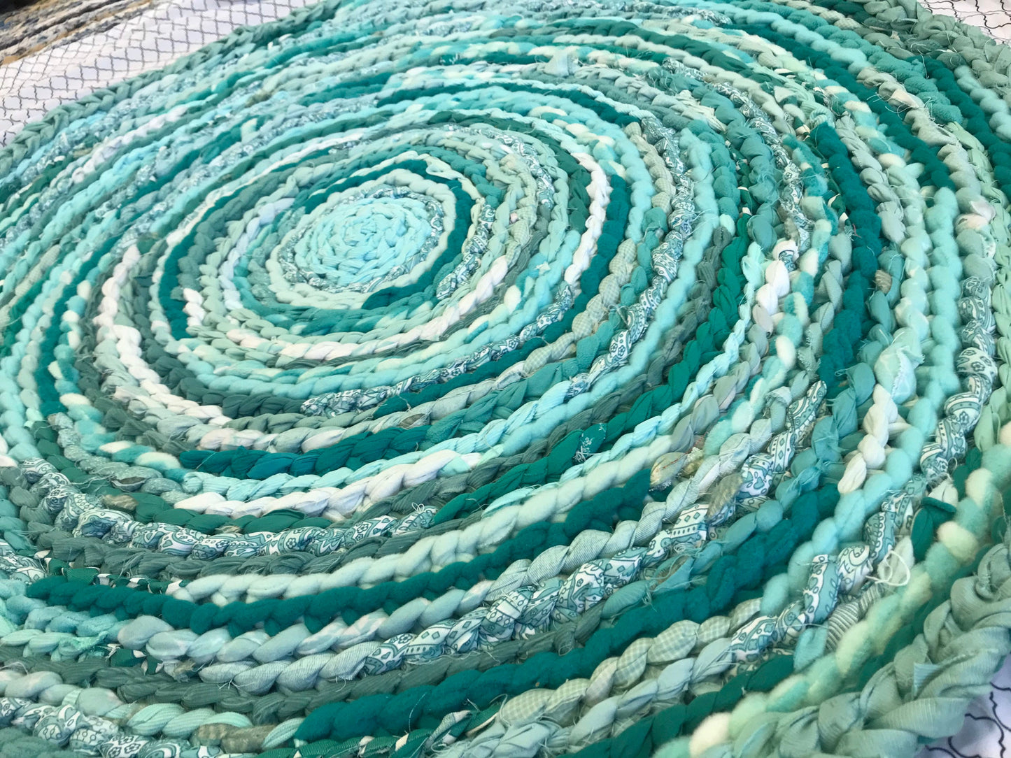 Spearmint handmade rag rug