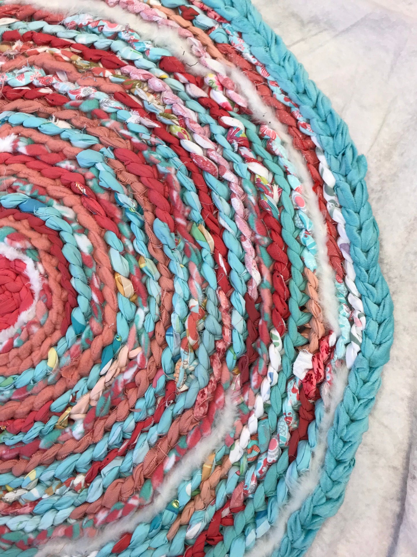 Coral Lotus inspired Small rag rug