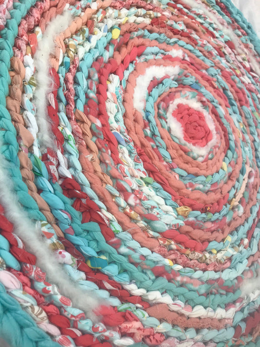 Coral Lotus inspired Small rag rug