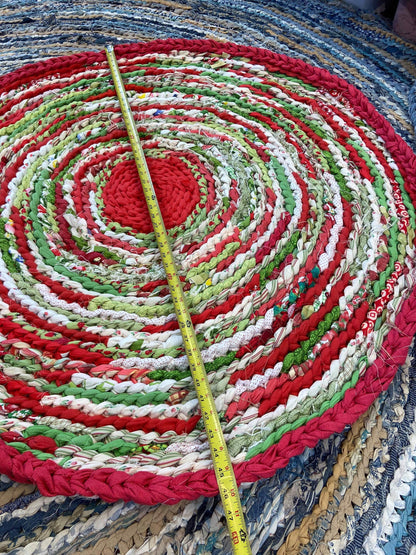 Strawberry Themed Handmade Recycled Rug